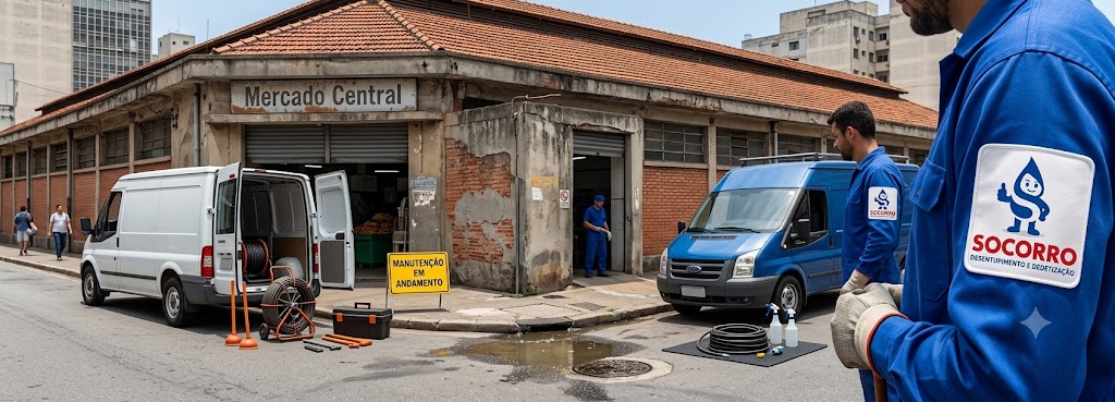 Profissional realizando Desentupimento e Manutenção Preventiva para Comércios e Empresas em Indaial